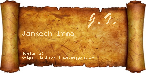 Jankech Irma névjegykártya